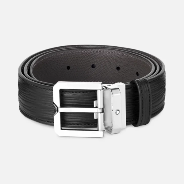 Montblanc Black 35 mm leather belt - MB131171 - Goldfinger Jewelry