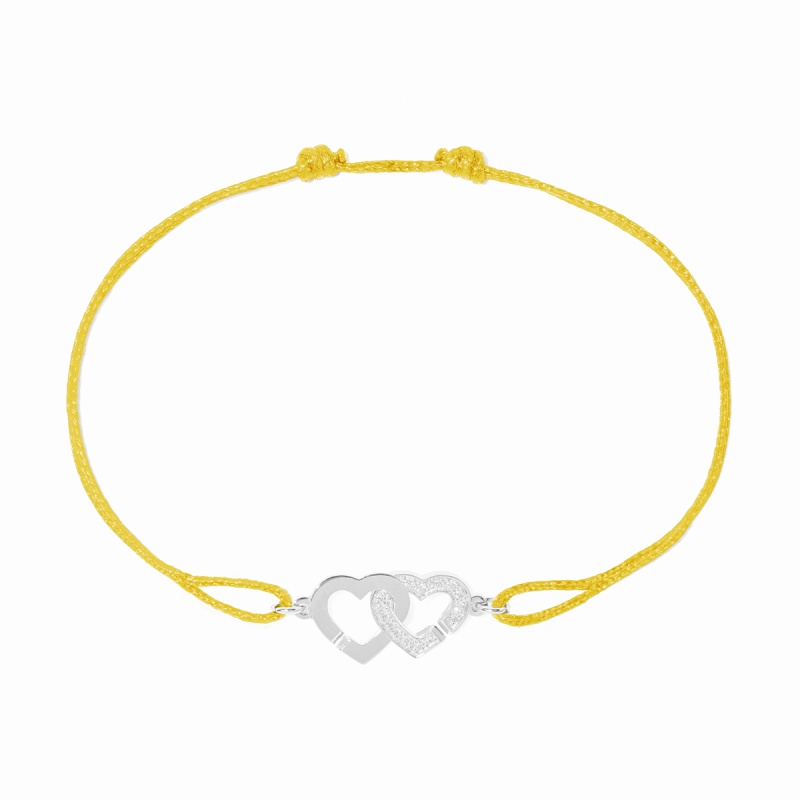Dinh Van Double Coeur R9 cord bracelet - Goldfinger