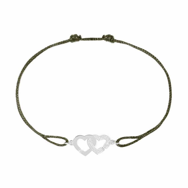 Dinh Van Double Coeur R9 cord bracelet - Goldfinger