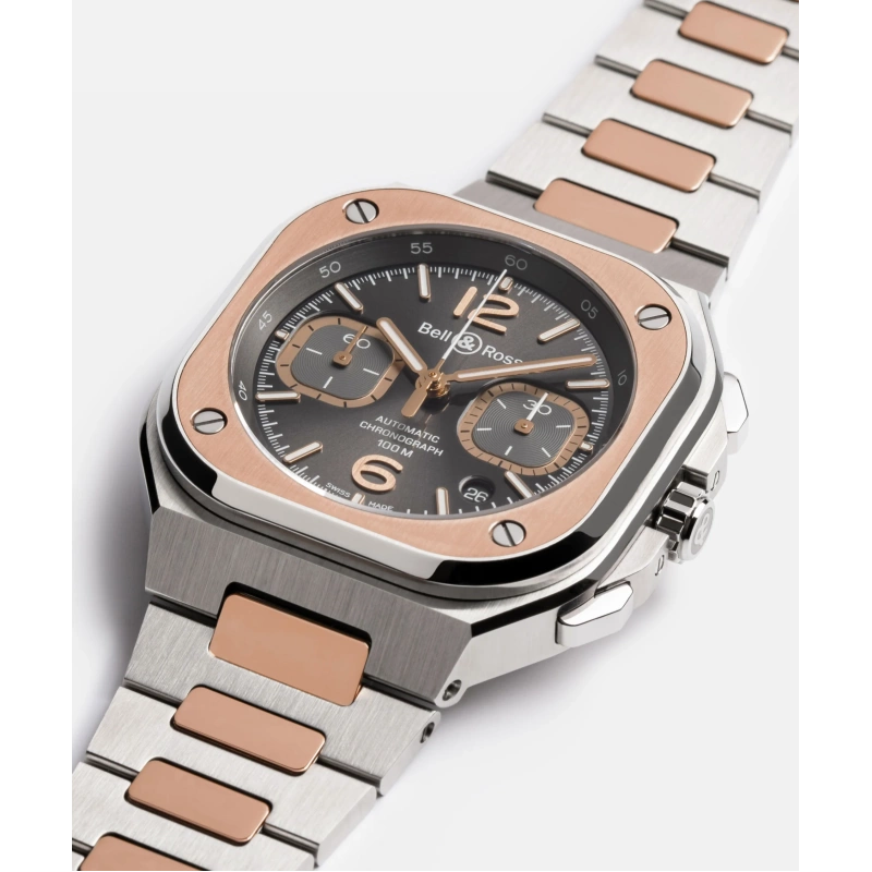 Bell & Ross BR-05 Chrono Grey Steel & Gold - Goldfinger Jewelry