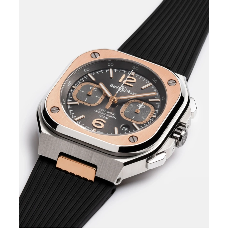 Bell & Ross BR-05 Chrono Grey Steel & Gold - Goldfinger Jewelry