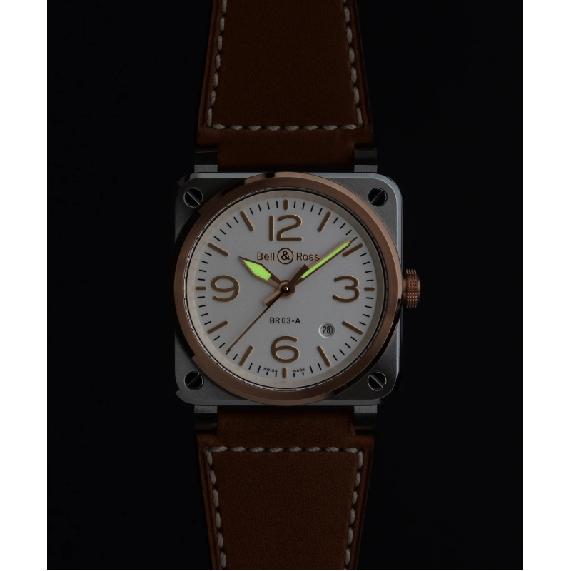 Bell & Ross BR-03 White Steel & Gold - Goldfinger Jewelry