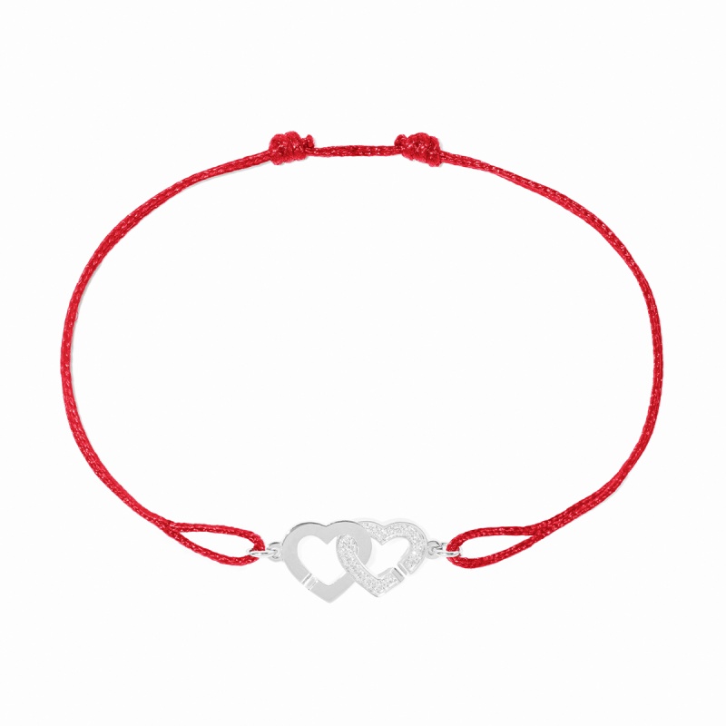 Dinh Van Double Coeur R9 cord bracelet - Goldfinger